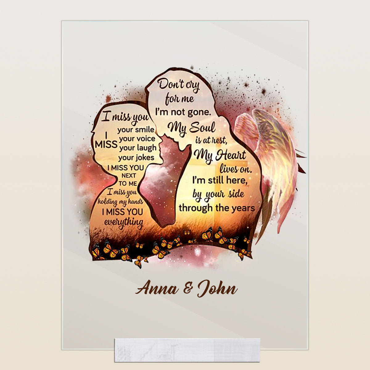 I Miss Your Smile Personalized Acrylic Plaque - Memorial