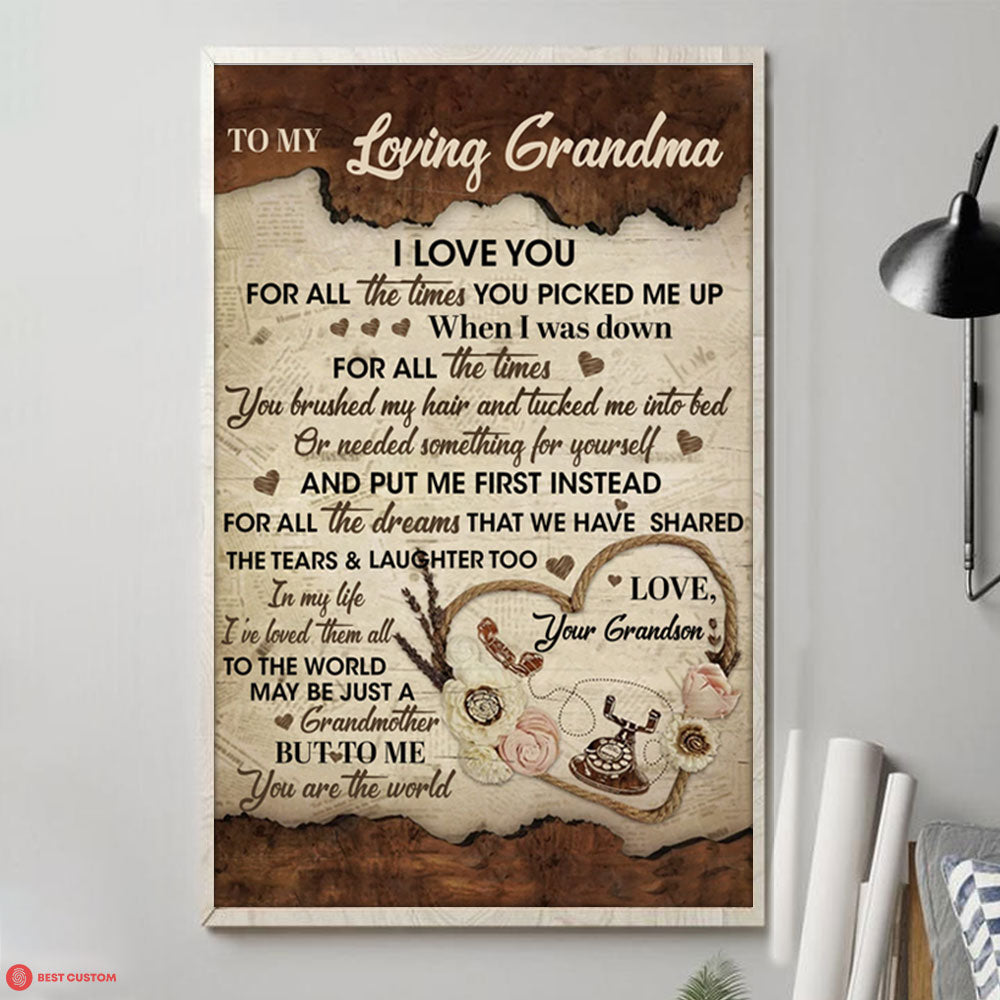 I Love You For All The Times - Personalized Canvas - Gift For Grandma