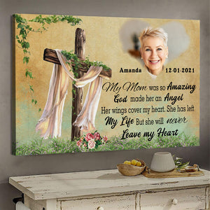 My Mom Was So Amazing God Made Her An Angel - Personalized Photo Canvas - Memorial