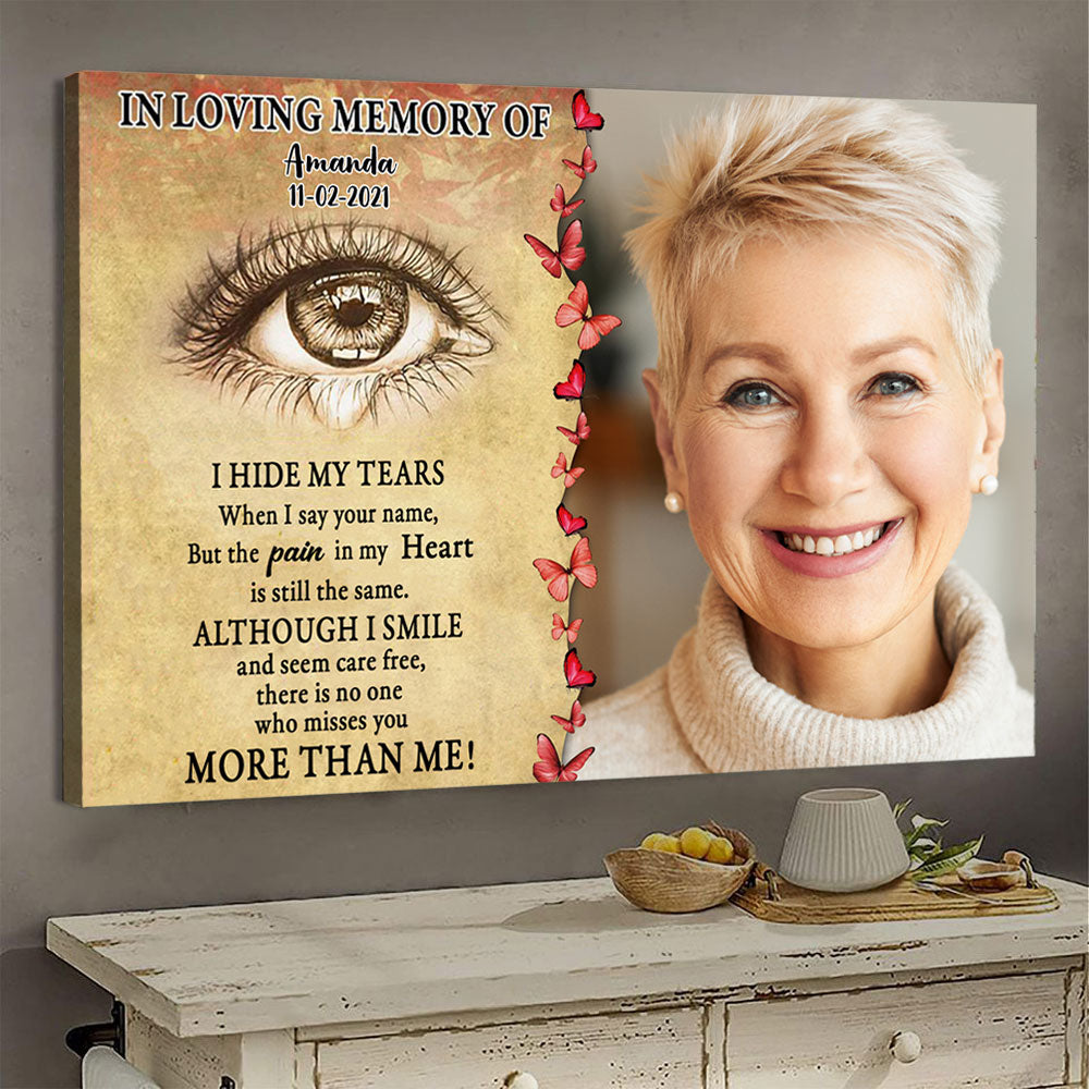 There Is No One Who Misses You More Than Me - Personalized Photo Canvas - Memorial
