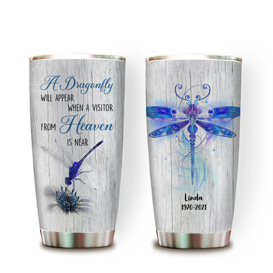 A Dragonfly Will Appear When A Visitor From Heaven Is Near - Personalized Tumbler - Memorial banner-GG_4a9da049-1919-411f-b7b6-2efa507a7373.jpg?v=1649907042