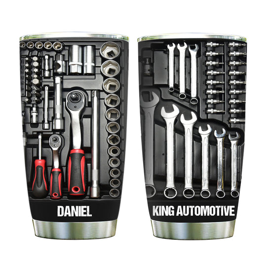 Custom Name Tumbler with Mechanic Tool Box For Dad's Hobbies on Father's Day