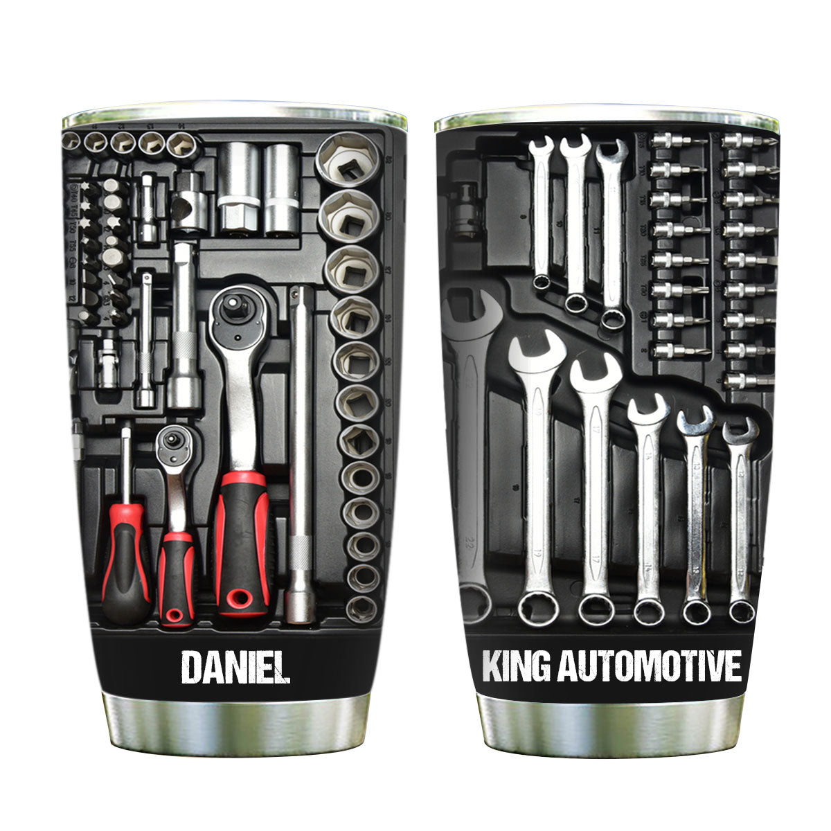Custom Name Tumbler with Mechanic Tool Box For Dad's Hobbies on Father's Day
