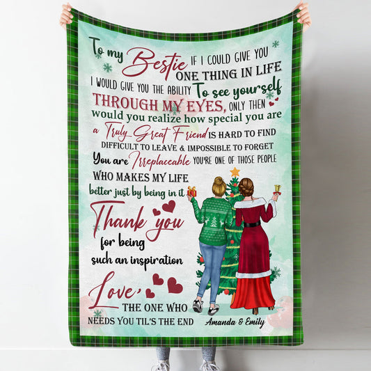 Wishing Christmas Bestie Sister, Thanks For Being A Inspiration Cozy Gift Personalized Blanket banner-GG_f9aa784e-2dfc-4dcd-8312-e90b8b0e937f.jpg?v=1634098730