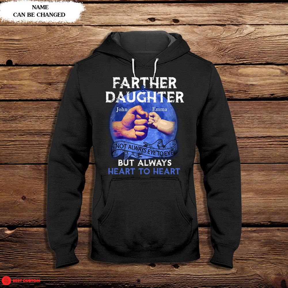 Father & Daughter Always Heart To Heart Personalized Apparel Gift For Father