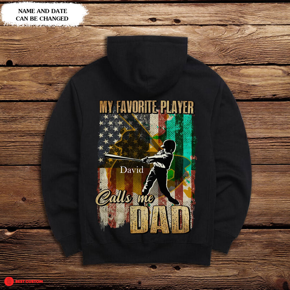 Baseball Dad Personalized Back Design Apparel Gift For Father