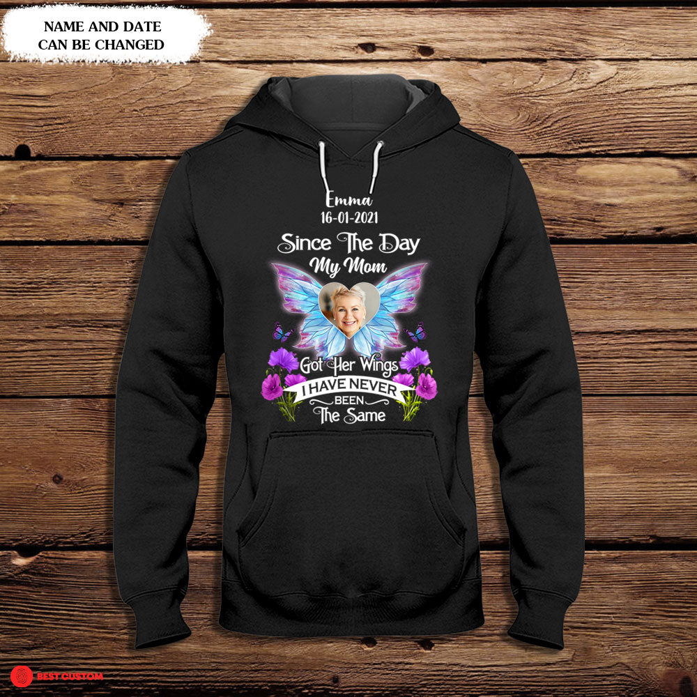 Since The Day Someone Got Wings - Personalized Photo Apparel - Memorial
