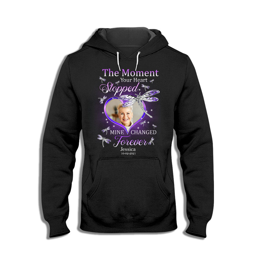 The Moment Your Heart Stopped Mine Changed Forever - Personalized Photo Apparel - Memorial