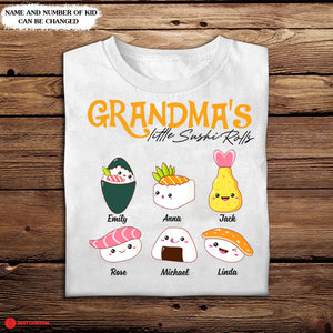 Grandma's Little Sushi Rolls - Personalized Shirt - Gift For Grandma