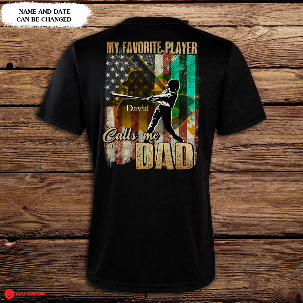 Baseball Dad Personalized Back Design Apparel Gift For Father