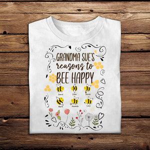 Grandma Reasons To Be Happy - Personalized Shirt - Gift For Grandma