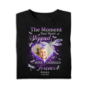 The Moment Your Heart Stopped Mine Changed Forever - Personalized Photo Shirt - Memorial