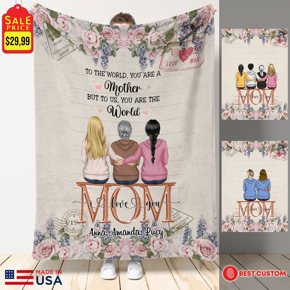 To Us, You Are The World Personalized Blanket - Gift For Mom banner-blanket--To-Us-You-Are-The-World--fb.jpg?v=1662611147