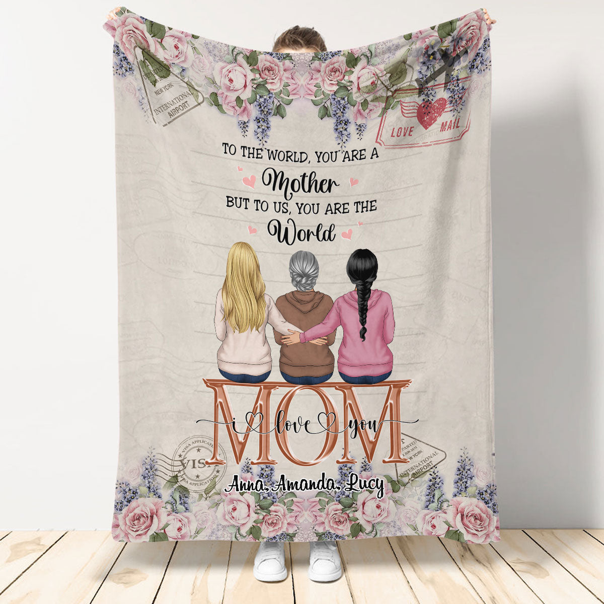 To Us, You Are The World Personalized Blanket - Gift For Mom banner-blanket--To-Us-You-Are-The-World--gg.jpg?v=1662611147