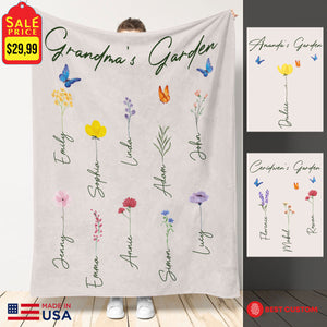 Family Watercolor Flowers Personalized Blanket - Gift For Family banner-blanket--fb.jpg?v=1662452283