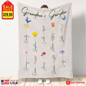 Family Watercolor Flowers Personalized Blanket - Gift For Family banner-blanket--gg.jpg?v=1662452283
