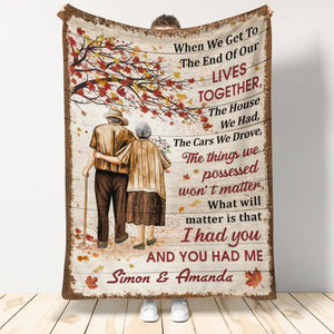 Old Couple Lives Together Personalized Blanket - Gift For Couple banner-blanket-Family-Old-Couple-Husband-gg.jpg?v=1662455319