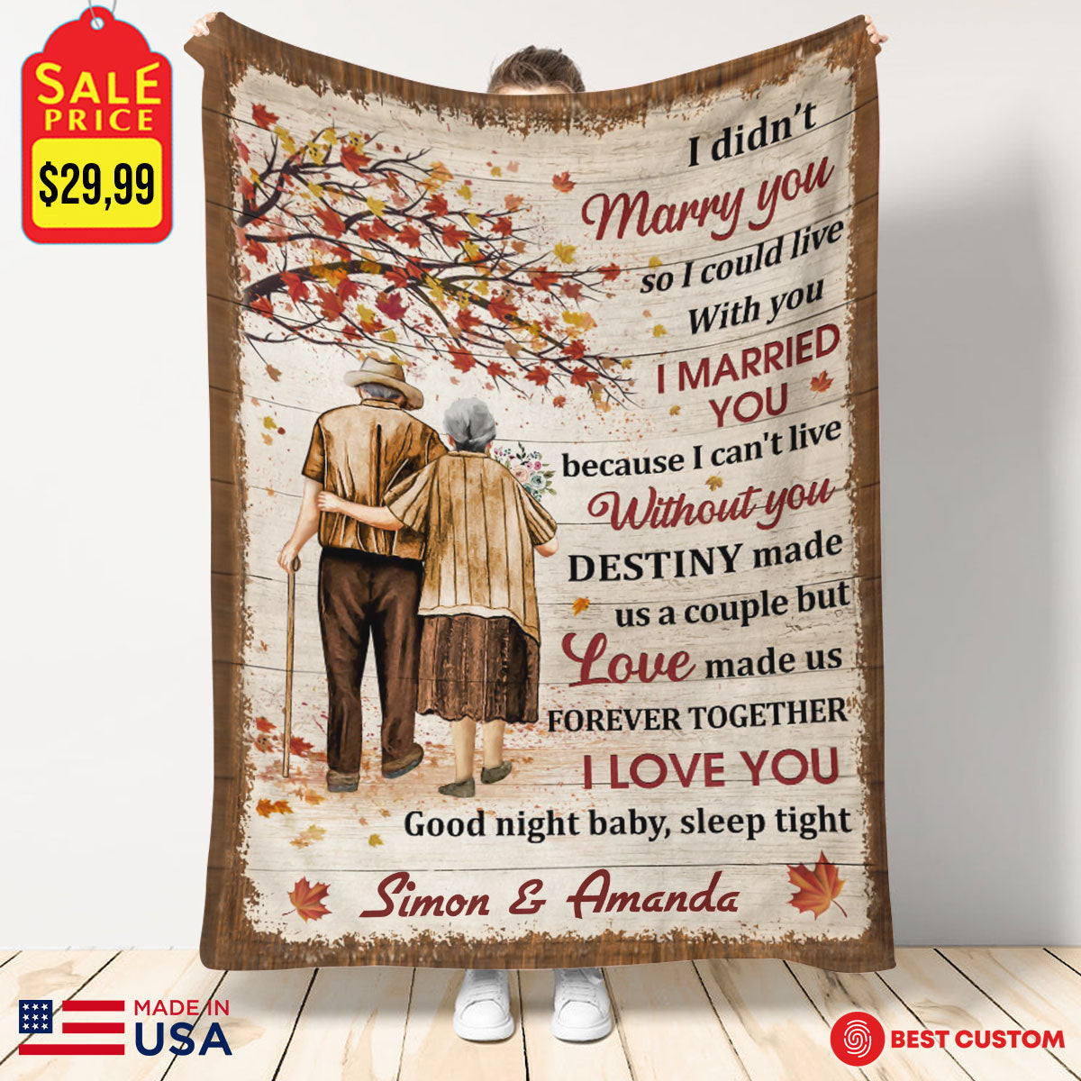 Love Made Us Forever Together Personalized Blanket - Gift For Couple banner-blanket-good-night-fb.jpg?v=1662524672