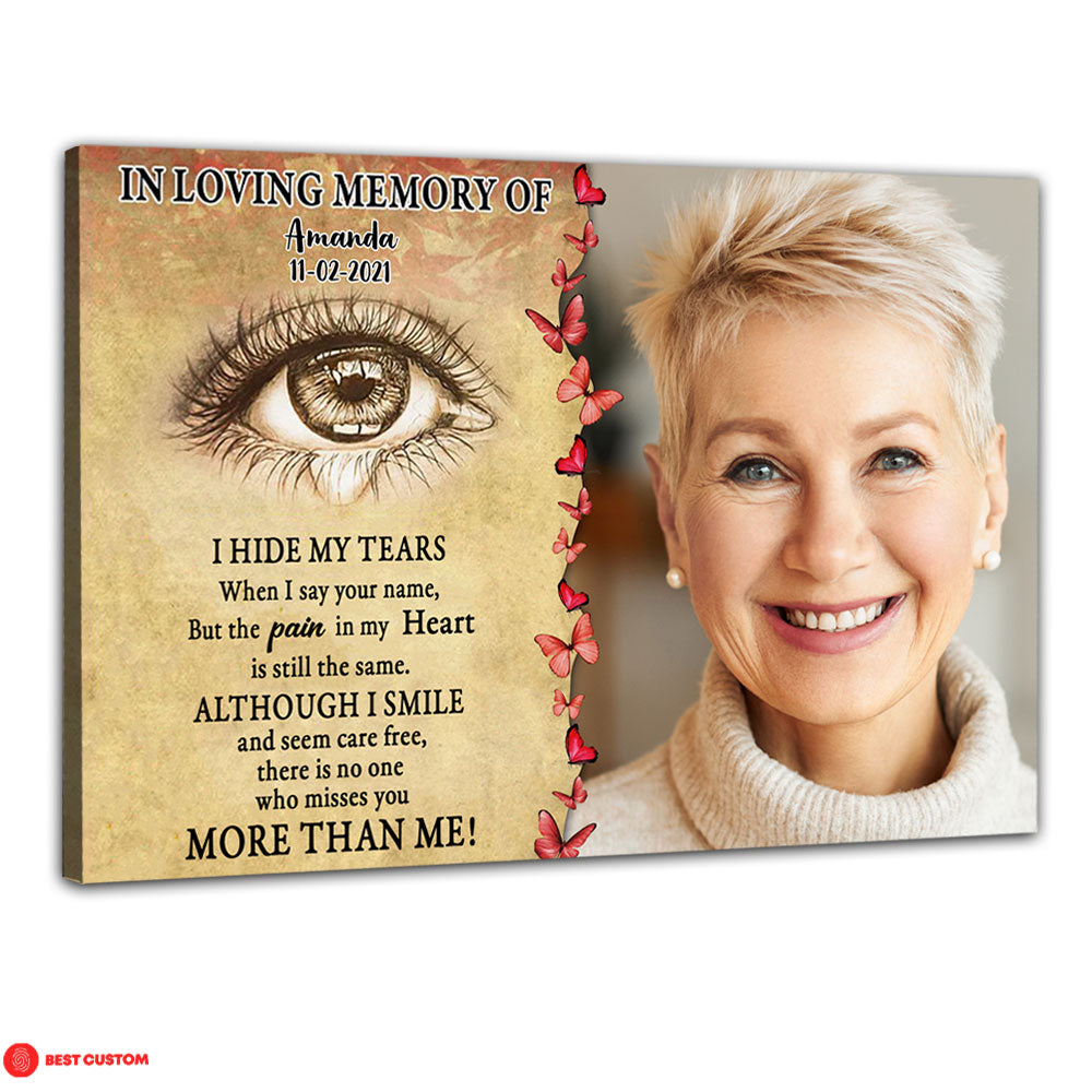 There Is No One Who Misses You More Than Me - Personalized Photo Canvas - Memorial