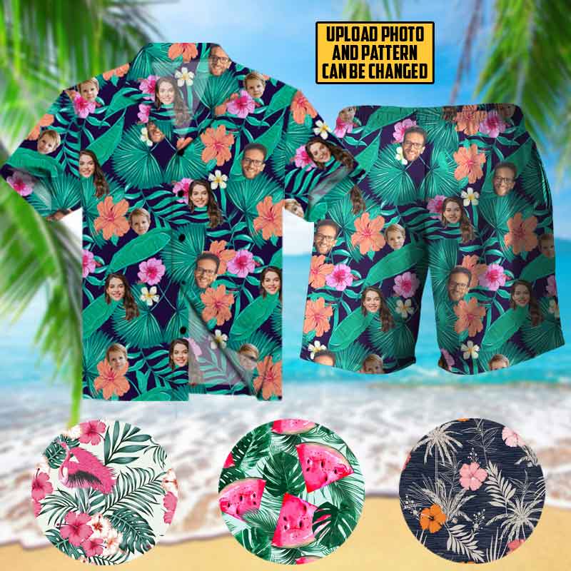 Summer Hawaiian Custom Face - Personalized AOP Hawaiian Shirt - Gift For Couple