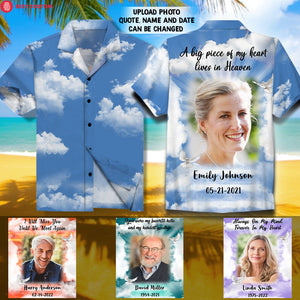 In Loving Memories Of - Personalized Photo All Over Print Hawaiian Shirt - Memorial