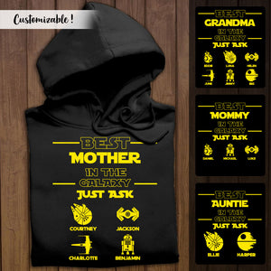 Star W Best Mom In The Galaxy - Personalized Apparel - Gift For Mom