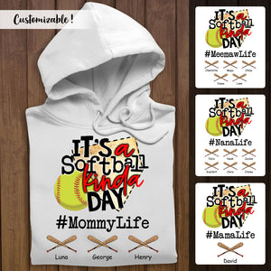 Mom Life It's A Softball Kinda Day - Personalized Apparel - Gift For Mom