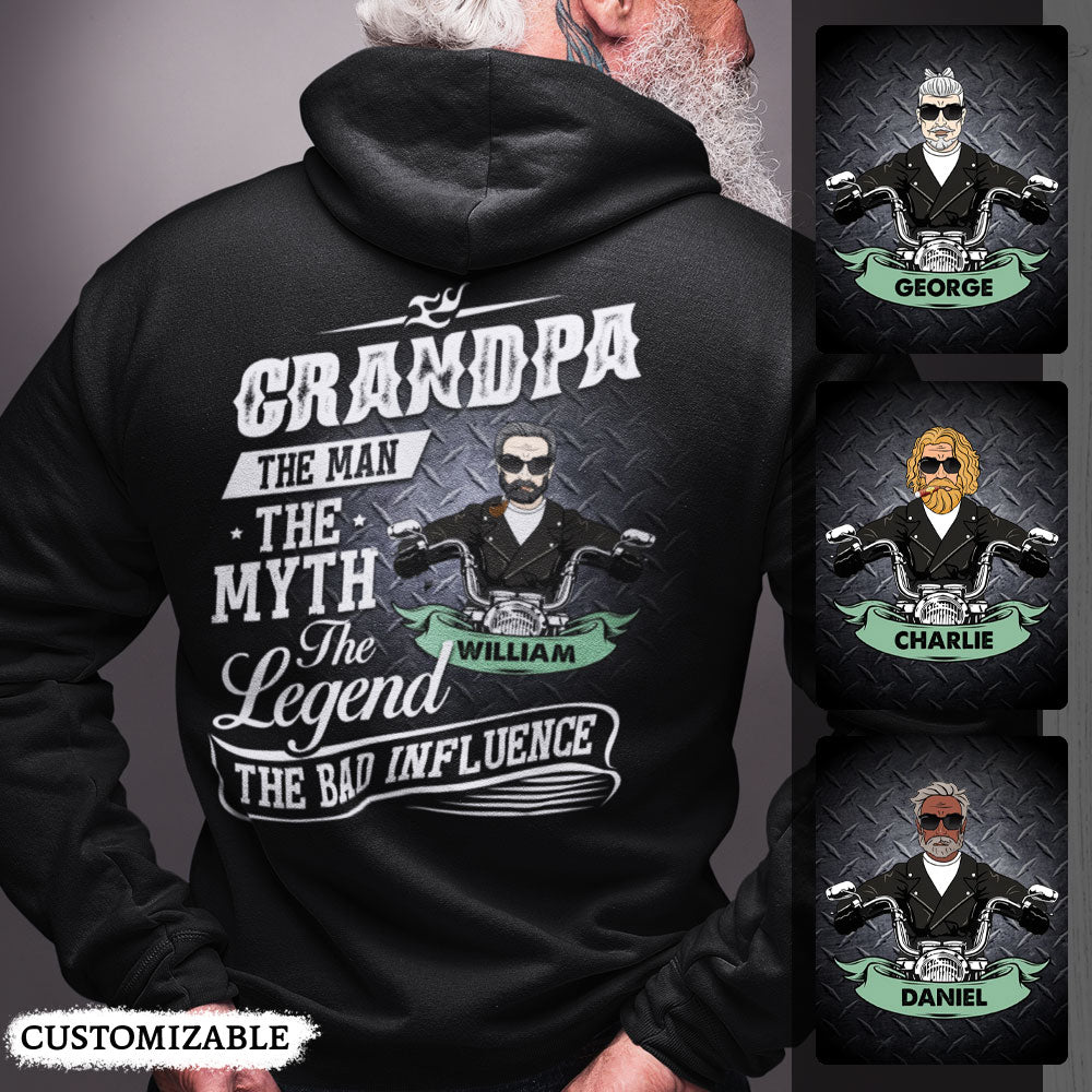 Bad Influence Biker Grandpa Hoodie
