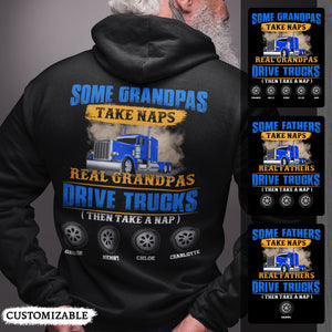 Real Grandpas Drive Trucks Personalized Shirt Gift for Grandfather