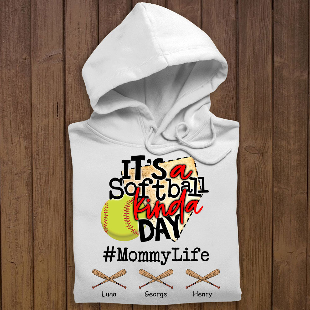 Mom Life It's A Softball Kinda Day - Personalized Apparel - Gift For Mom
