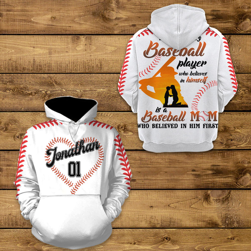 Behind Baseball Player Personalized 3D All Over Print Shirt Gift For Mom