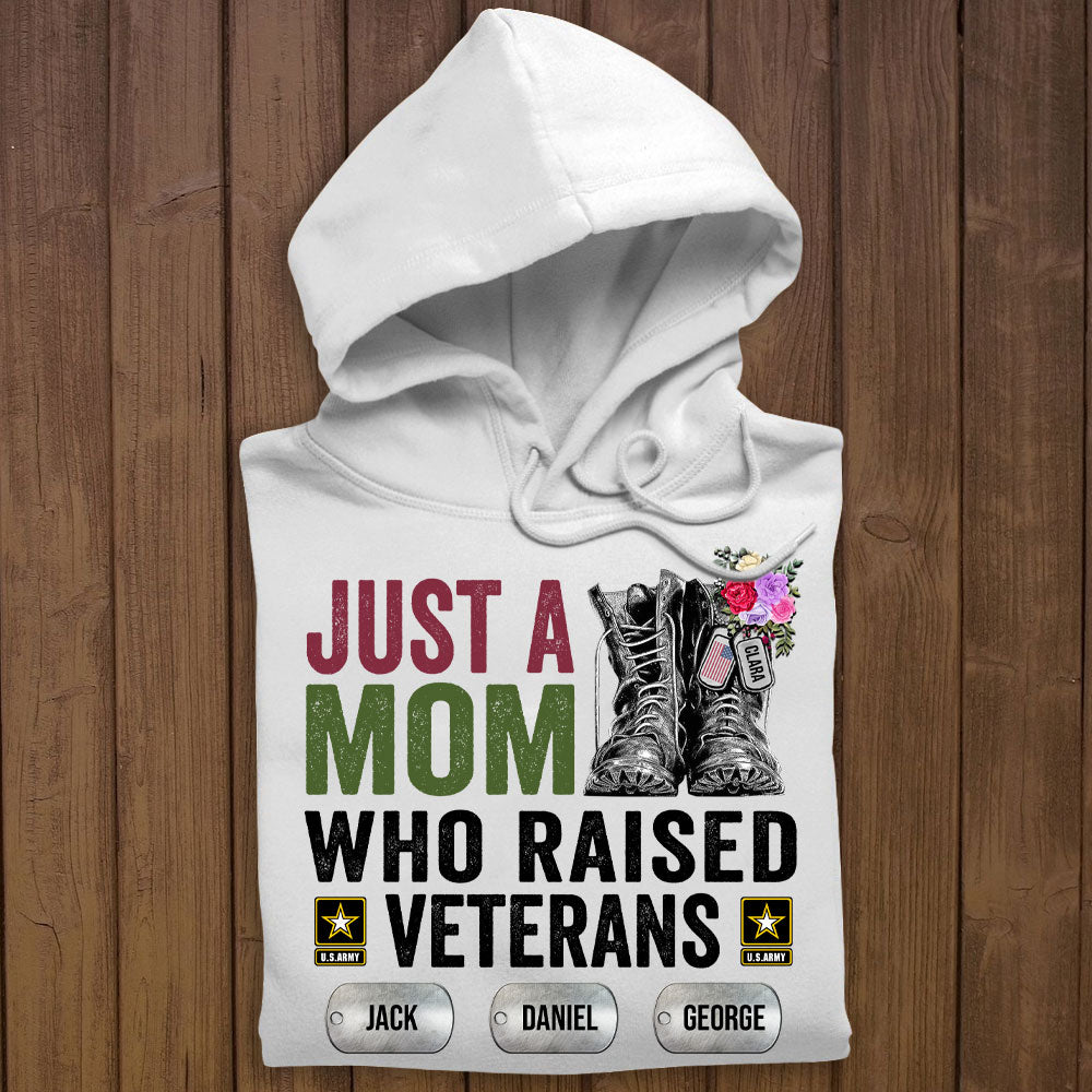 Just A Mom Who Raised Veterans - Personalized Apparel - Gift For Mom