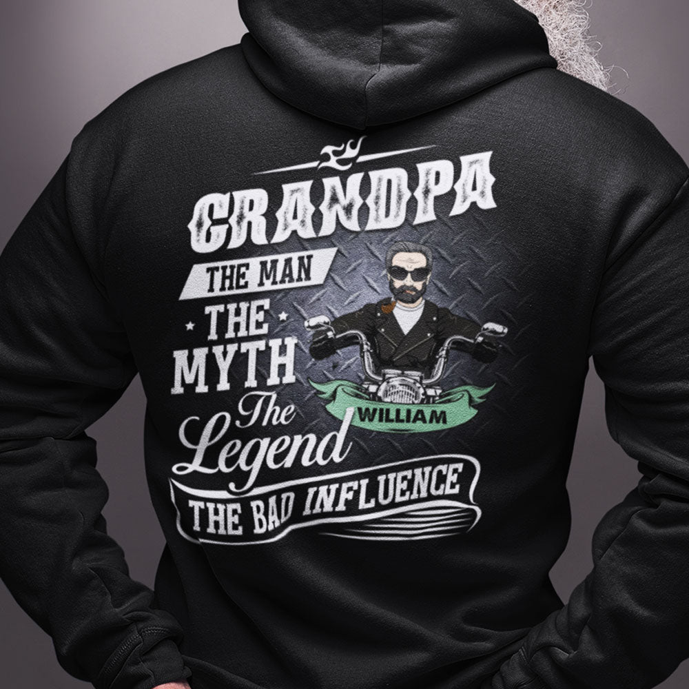 Bad Influence Biker Grandpa Hoodie