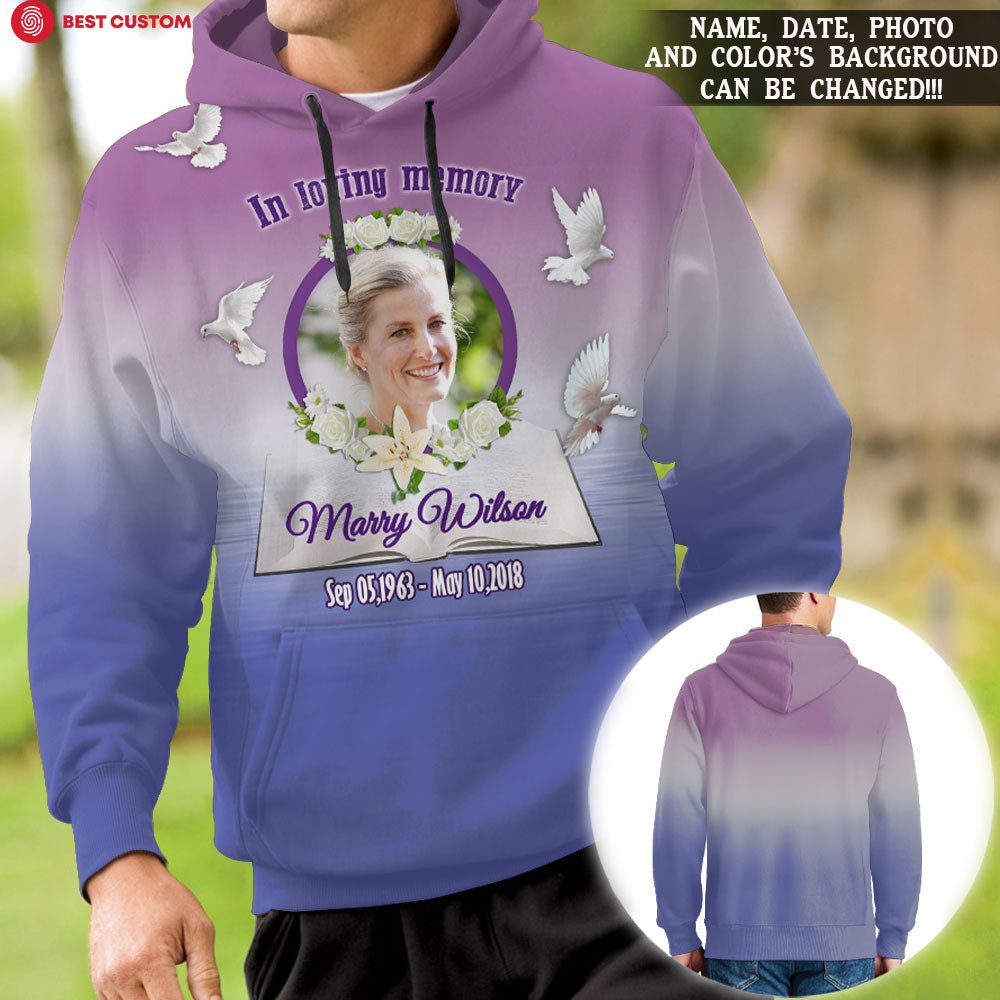 In Loving Memory Rest In Peace Personalized Photo 3D All Over Print Shirt Memorial