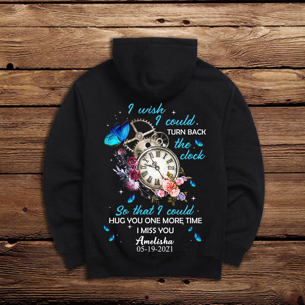 Hug You One More Time Personalized Back Design Apparel Memorial