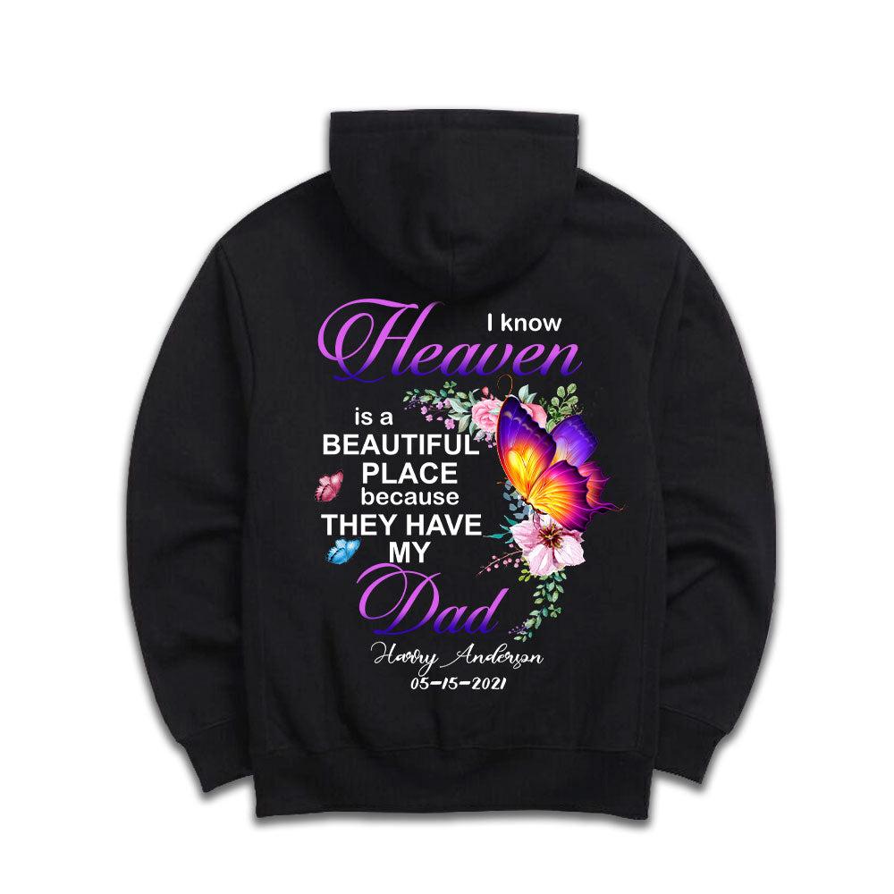 Heaven Is A Beautiful Place Personalized Back Design Apparel Memorial