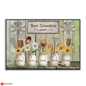 Best Grandma Ever - Personalized Canvas - Gift For Grandma