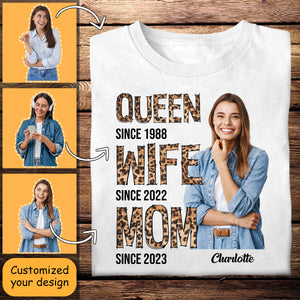 Custom Picture Shirts Online - Queen Wife Mom - Personalization Mother's Day Gifts