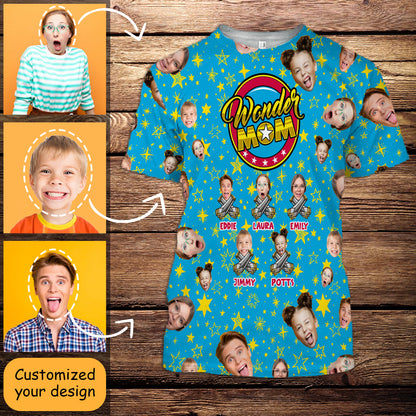 Personalized Photo 3D All Over Print Shirt - Wonder Mom - Personalized Mother's Day Gift