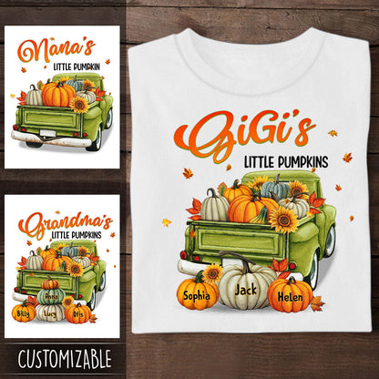 Grandma With Grandkids Fall Season Green Truck Personalized Apparel Gift For Grandma banner-t-shirt--all-Season-Green-Truck-Grandma-fb.jpg?v=1660795364