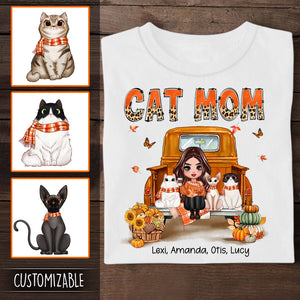 Fall Season On Truck Personalized Shirt - Cat Mom