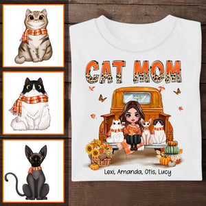 Fall Season On Truck Personalized Shirt - Cat Mom