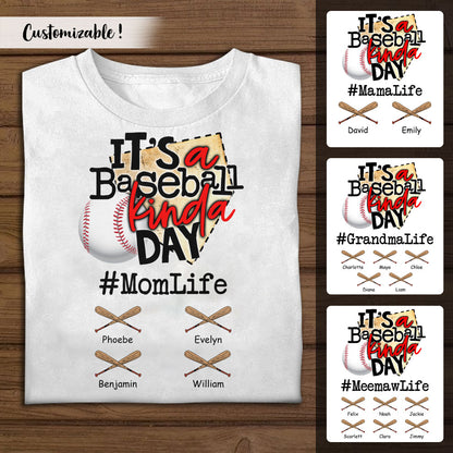 Mom Life It's A Baseball Kinda Day - Personalized Apparel - Gift For Mom