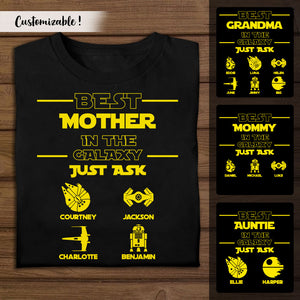 Star W Best Mom In The Galaxy - Personalized Apparel - Gift For Mom