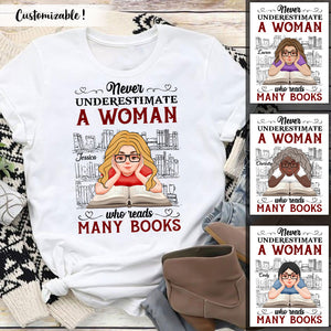Book Shirt, Never Underestimate A Woman Who Reads Many Books