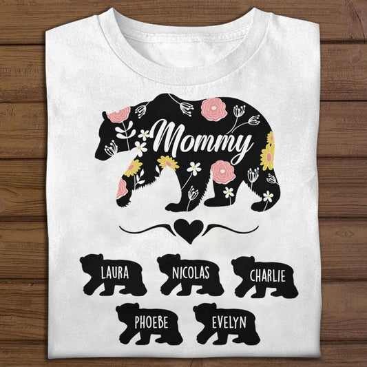 Mama Bear Floral Pattern - Personalized Apparel - Gift For Mom