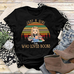 Book Shirt, Retro Sun Just A Girl Who Loves Books