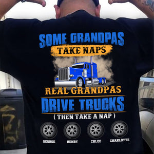 Real Grandpas Drive Trucks Personalized Shirt Gift for Grandfather