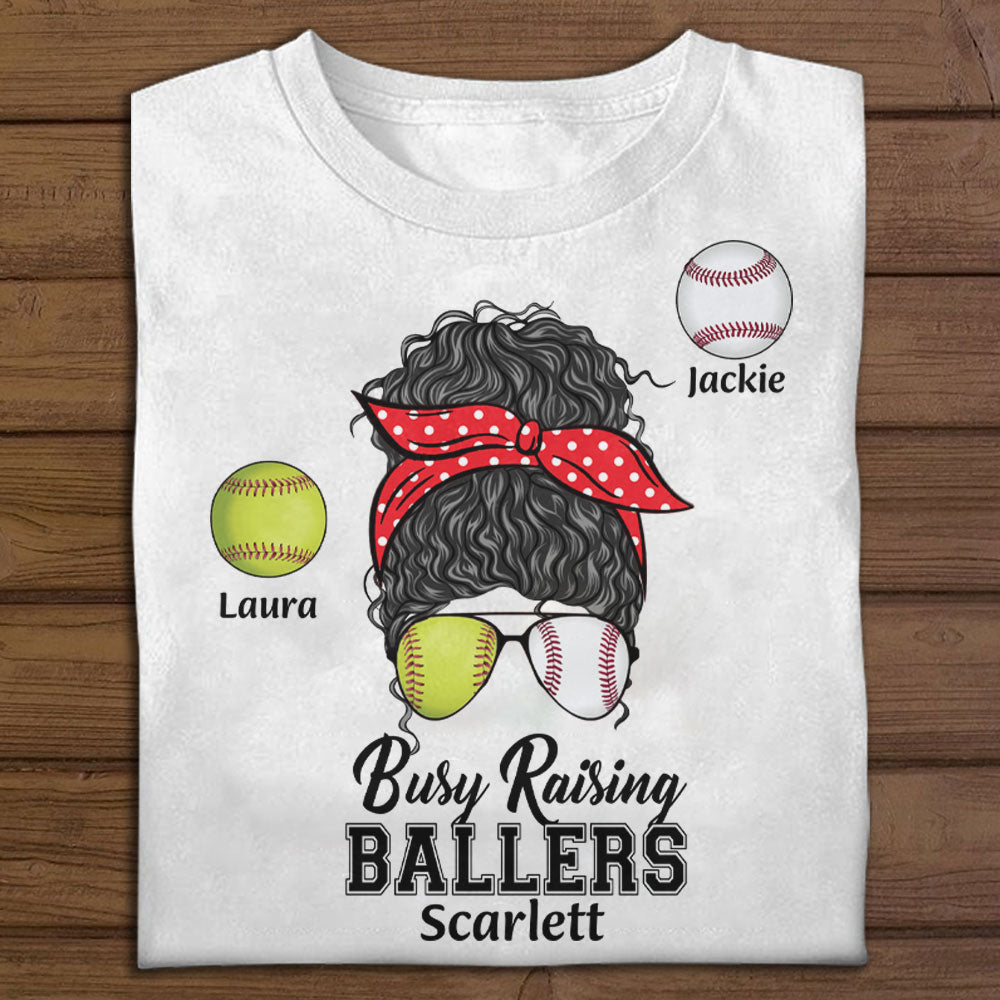 Mom Busy Raising Ballers - Personalized Apparel - Gift For Mom