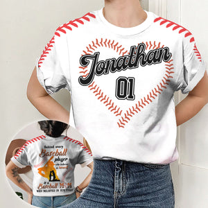 Behind Baseball Player Personalized 3D All Over Print Shirt Gift For Mom